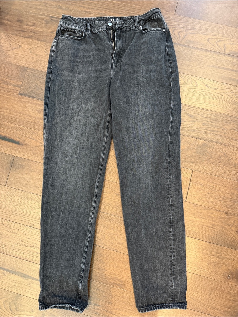 Long Tall Sally High Rise Straight Leg Washed Black Jeans Size 12 - C45-032